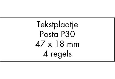 Stempelplaat Posta P30 met tekst of ontwerp