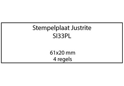 Stempelplaat Justrite SI33PL met eigen ontwerp