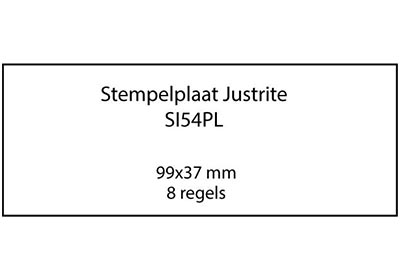 Stempelplaat Justrite SI54PL met eigen ontwerp