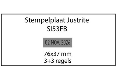 Stempelplaat Justrite SI53FB met eigen ontwerp