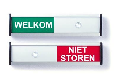 Schuifbordje Welkom - Niet Storen - 255 Mm X 57 Mm - Bevestiging Twee 3m Dubbelzijdige Stickers Promessa Design