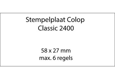 Stempelplaat Colop Classic 2400 met ontwerp