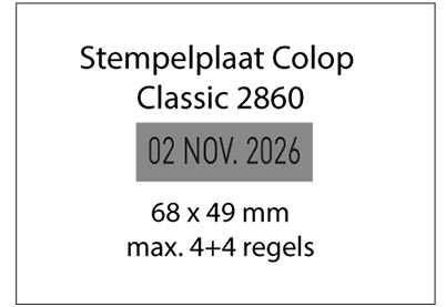 Stempelplaat Colop Classic 2860 met ontwerp