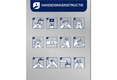 Handenwasinstructiebord | A4 staand