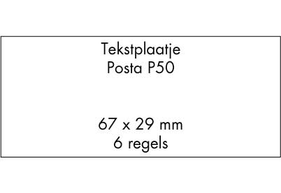 Stempelplaat Posta P50 met tekst of ontwerp